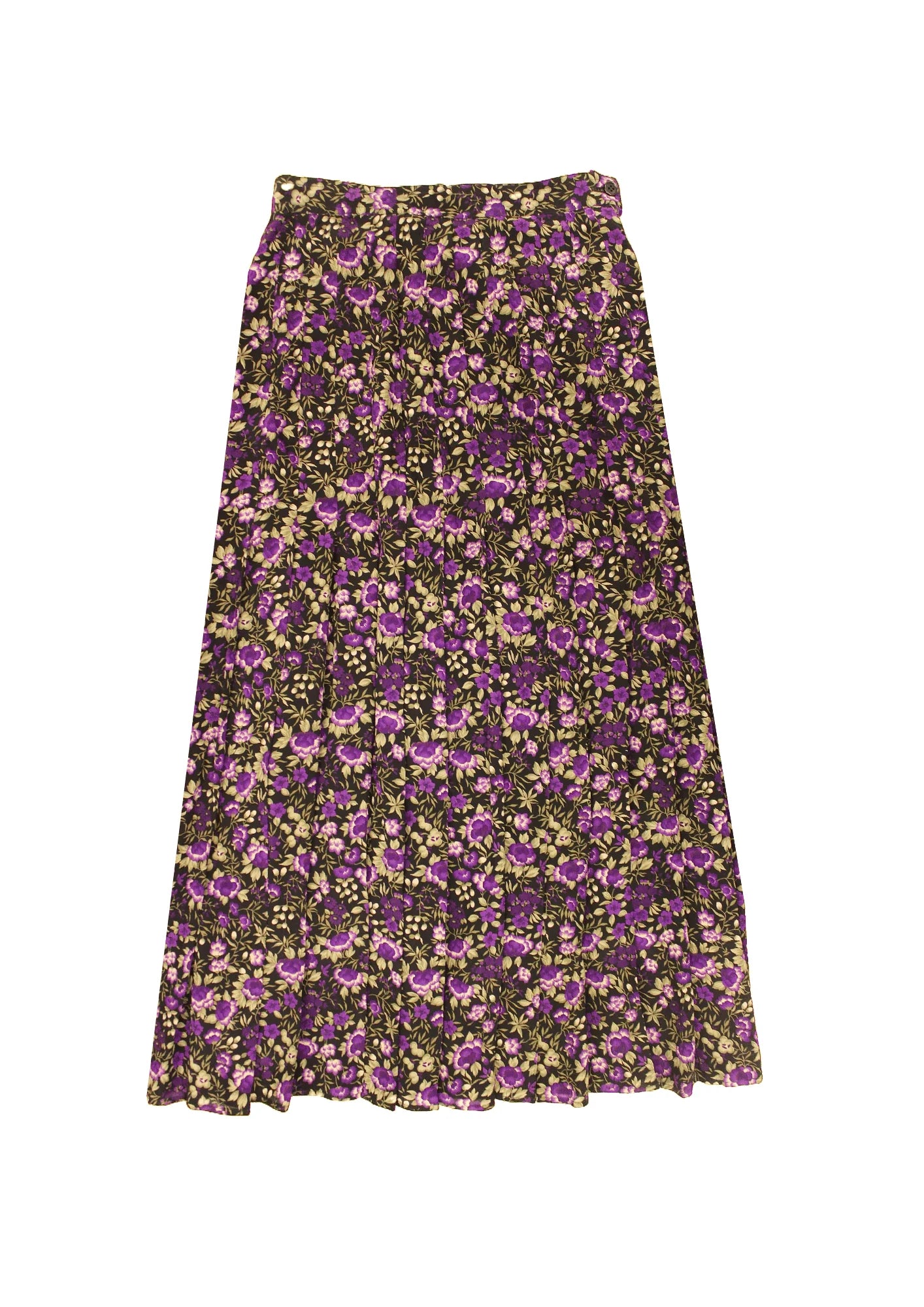 FLORAL PLEATED MIDI SKIRT cashmere skirt plush