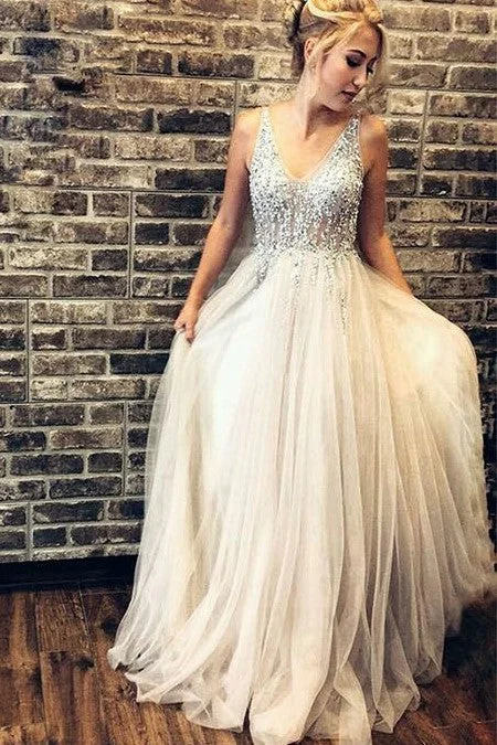 Illusion Rhinestones Bodice Prom Gown with Tulle Skirt leather skirt sleek