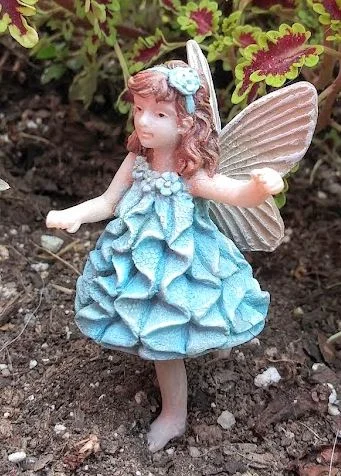 Fairy Heather, Fairy With Blue Dress, Fairy Dancing, Fairy Garden Miniature Tunics Satin smooth