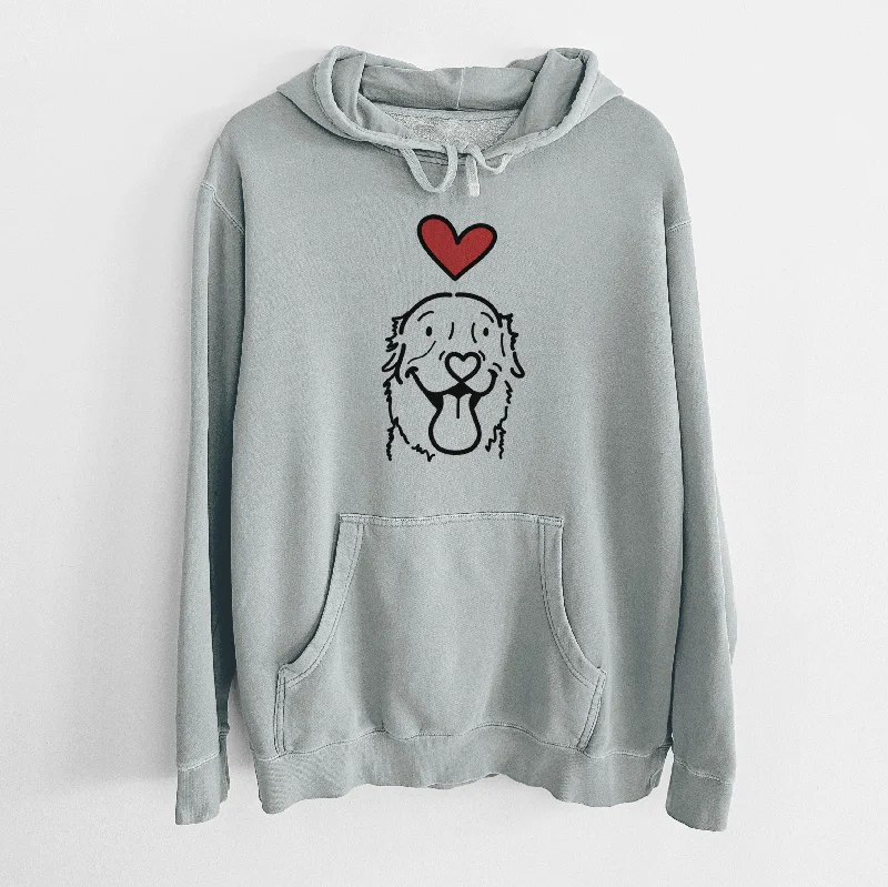 Love Always Golden Retriever - Maple - Unisex Pigment Dyed Hoodie Hoodie Sweatshirt Pullover