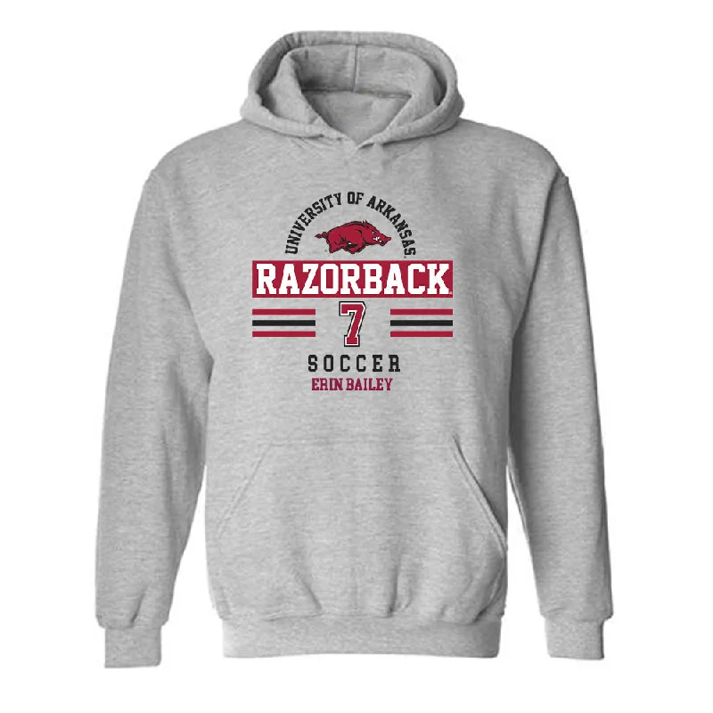 Arkansas - NCAA Women's Soccer : Erin Bailey - Classic Fashion Shersey Hooded Sweatshirt Hoodie Crop Top Short Trendy