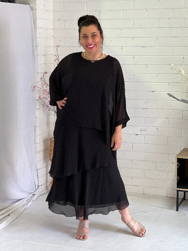 Xander Black Evening Skirt cashmere skirt fine