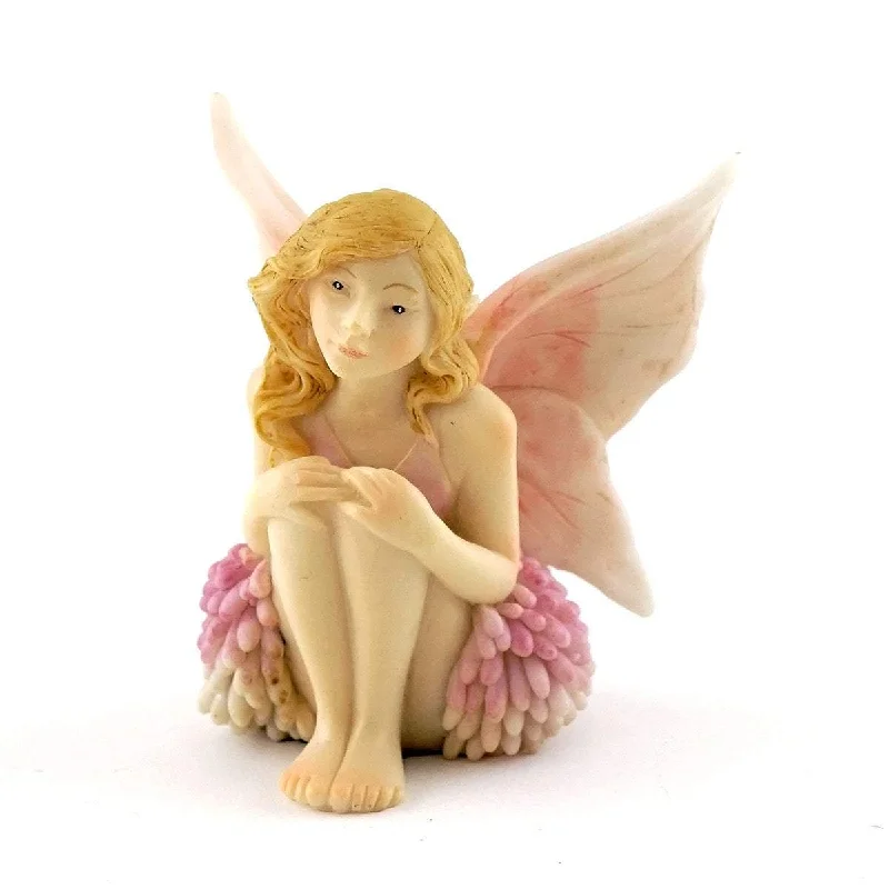 Reflecting Fairy, Fairy Figurine, Fairy Pink Dress, Mini Fairy, Miniature Fairy, Sitting Fairy, Kneeling Fairy, Fairy Garden Tunics Chic elegant