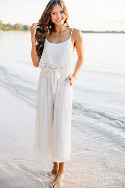 Feels Like A Dream White Lace Jumpsuit