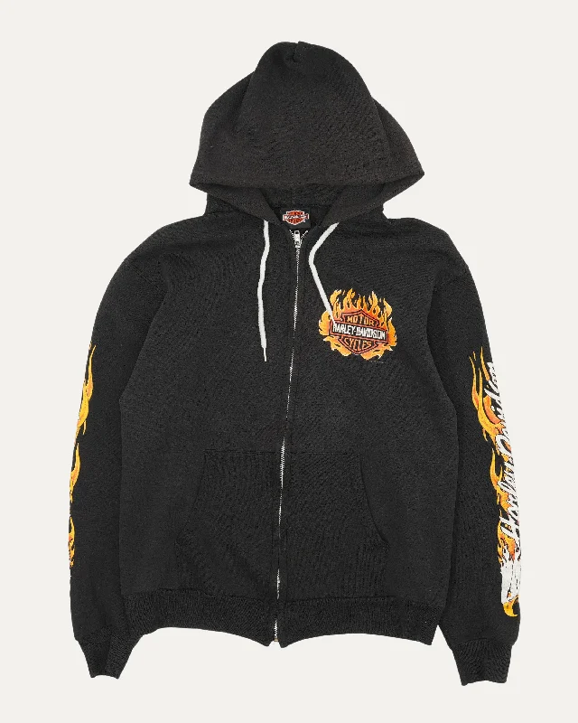 Harley Davidson Lake Shore Waukegan Zip Up Hoodie Hoodie with High Neck Warm Protective
