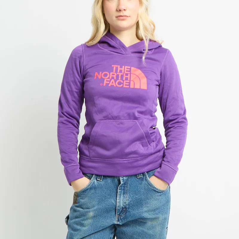 North Face Neon Text Hoodie - XS Hoodie with Pastel Soft Subtle