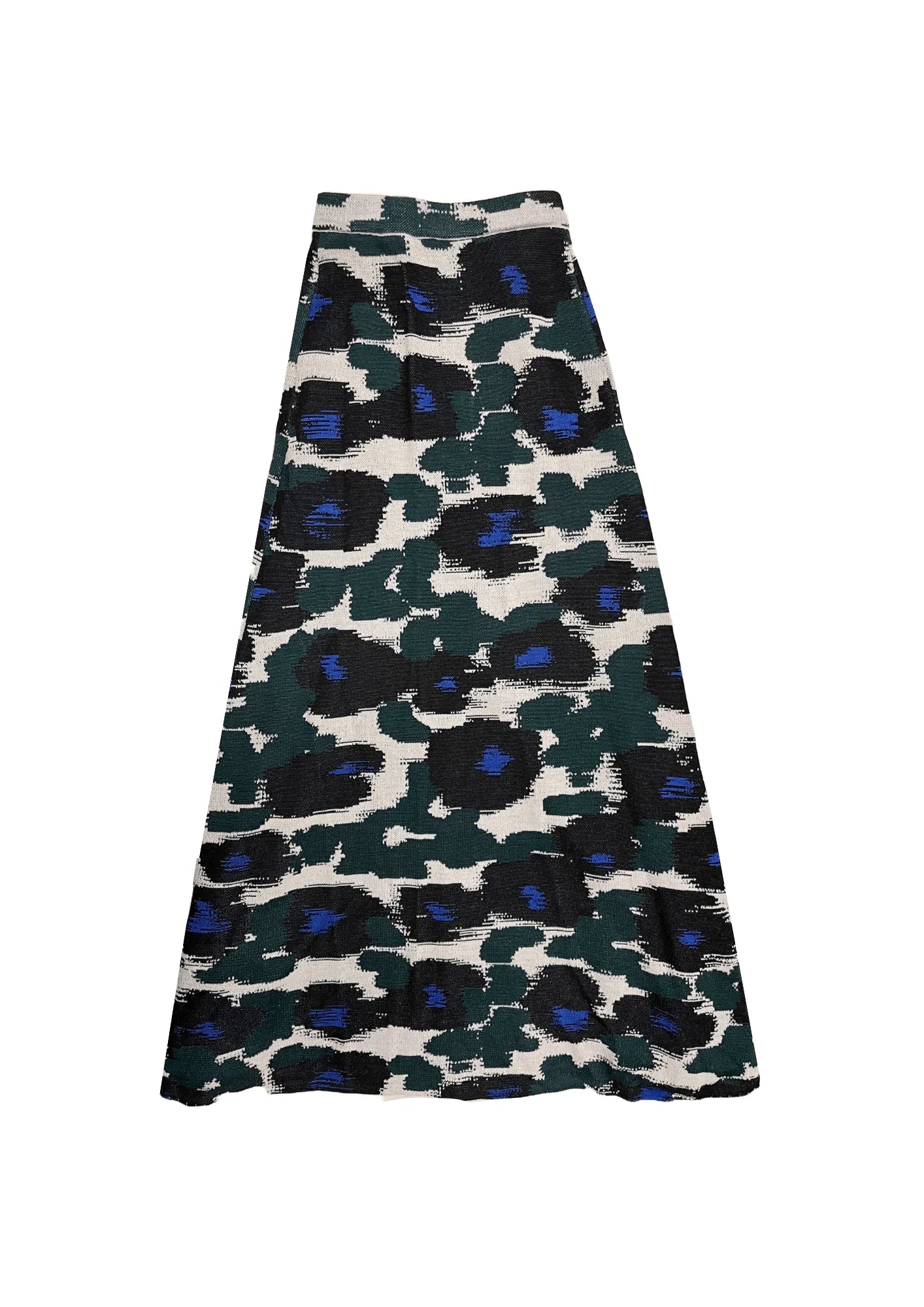 DARK GREEN PEONY MIDI SKIRT velvet skirt glossy