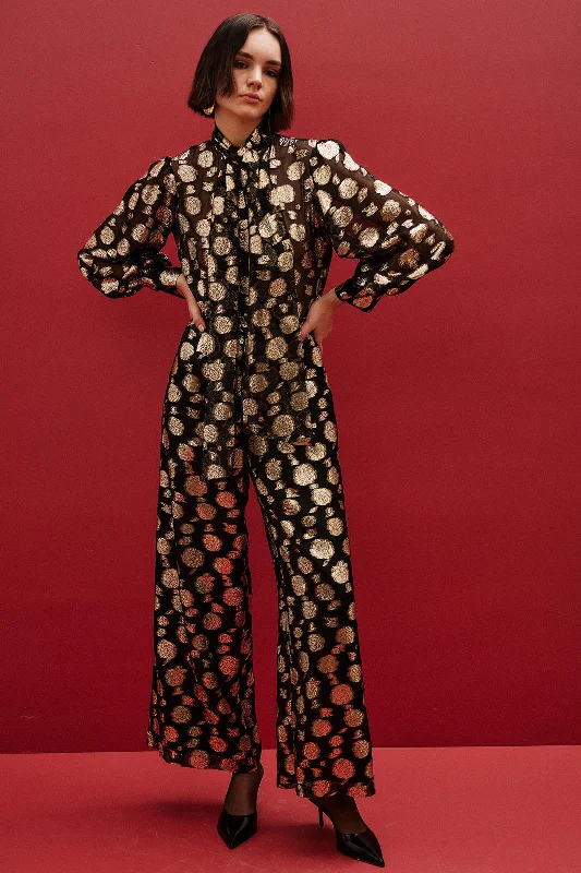 Ada Jumpsuit | Gold & Black