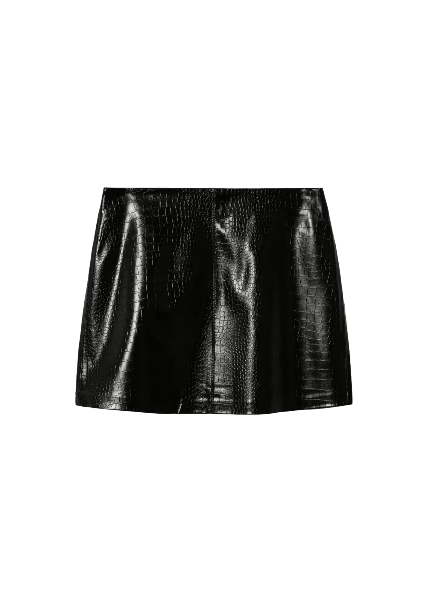 BLACK CROCO MINI SKIRT denim skirt durable
