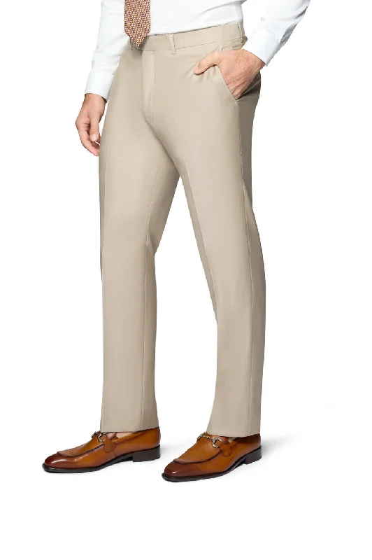 Berragamo Elegant Slim Fit Pants - Tan Relaxed Lounge Trousers