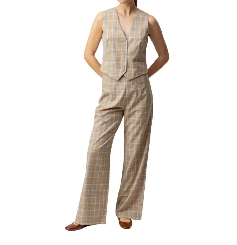 Iliana Pants In Taviara Plaid Comfortable Maternity Pants