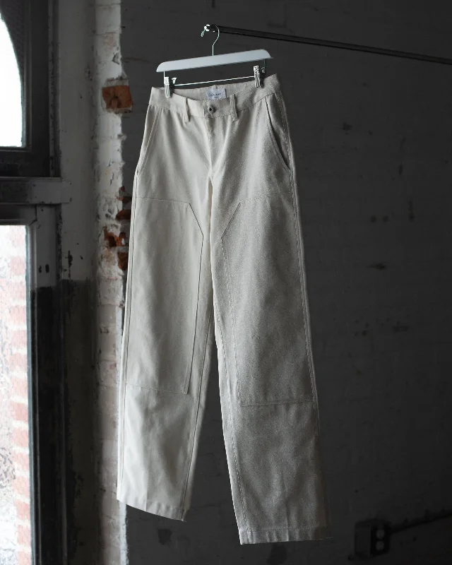 The Womens Mid-Rise Canvas Work Pant Chic Slim Fit Pants