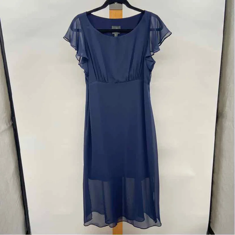 Adrianna Papell Women's Size 10 Navy Solid Dress Tunics Trendy modern