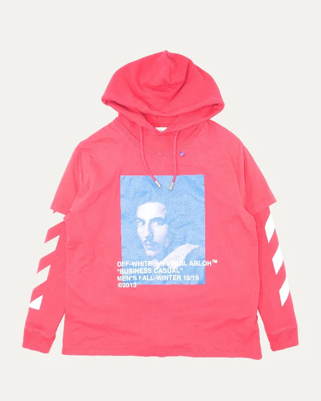 Bernini Layered Hoodie Hoodie with Crew Neck Simple Timeless