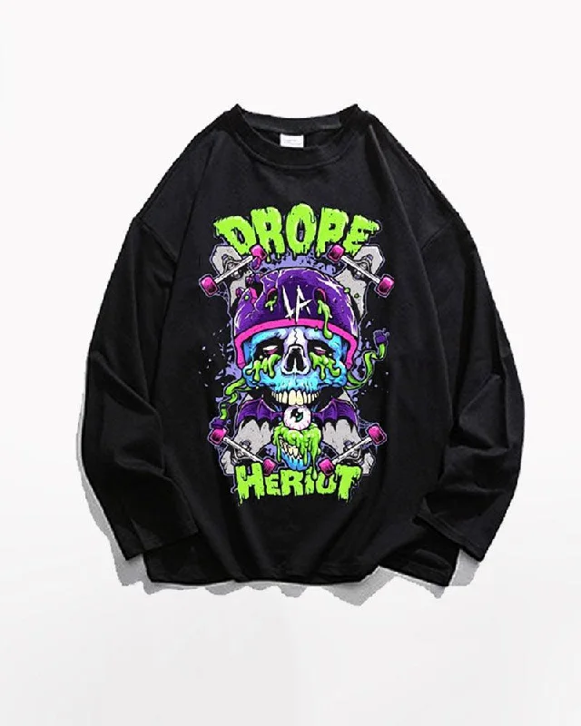 Techwear Rock Hip-hop Punk Sweatshirt Hoodie with Drawstring Waist Adjustable Fitted