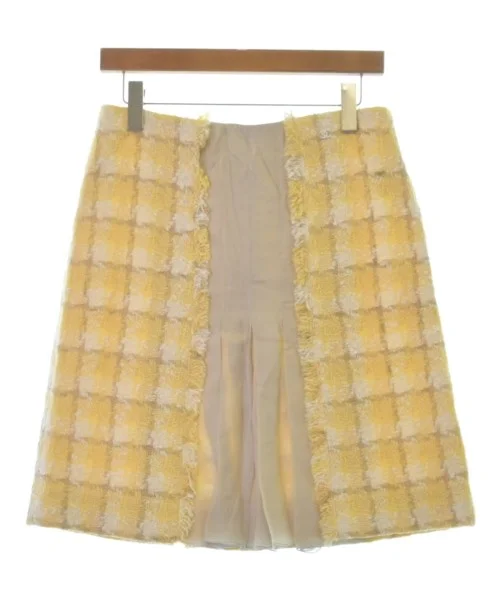 CHANEL Knee length skirts silk skirt lustrous
