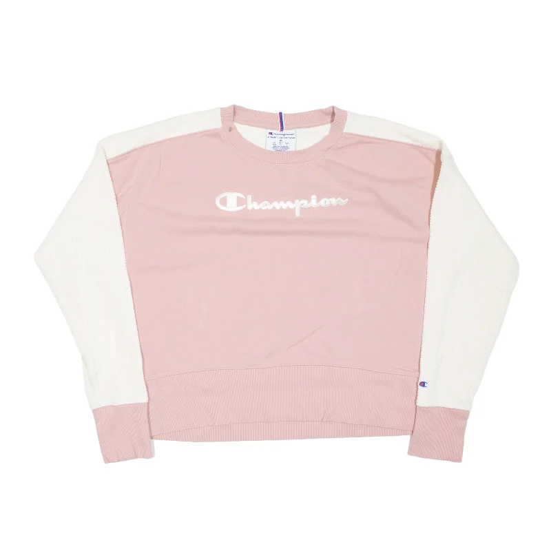 CHAMPION Sweatshirt Pink Womens M Hoodie with Zipper Versatile Modern