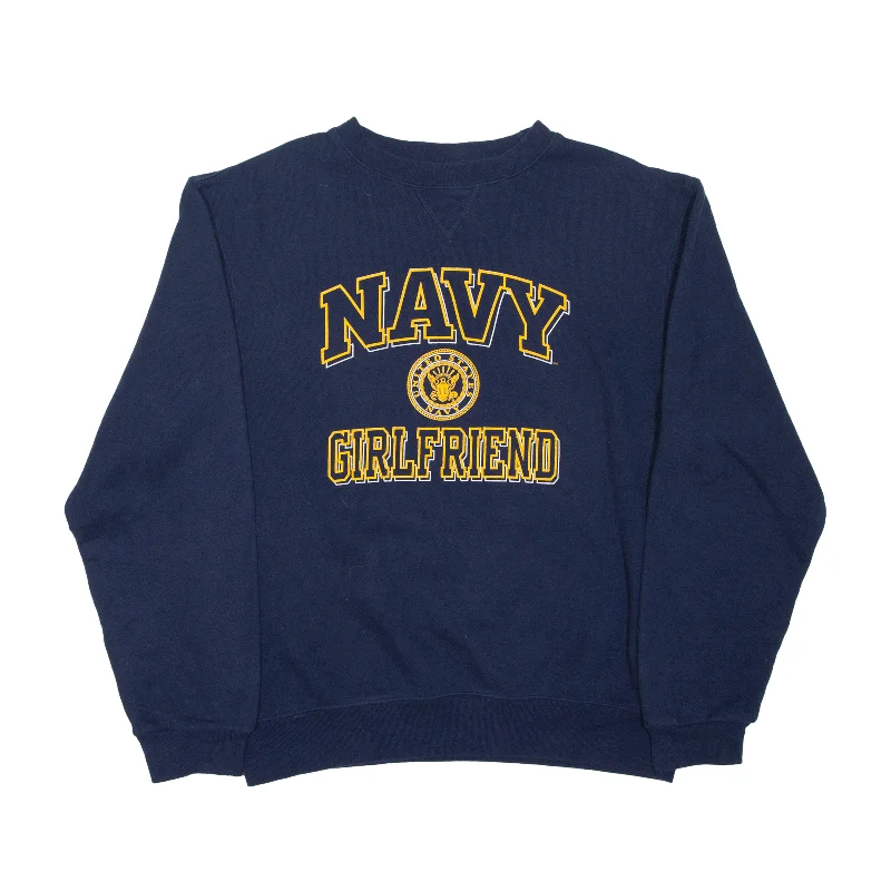 SOFFE Navy Girlfriend USA Sweatshirt Blue Womens M Hoodie with Ribbed Cuffs Snug Fit Comfort
