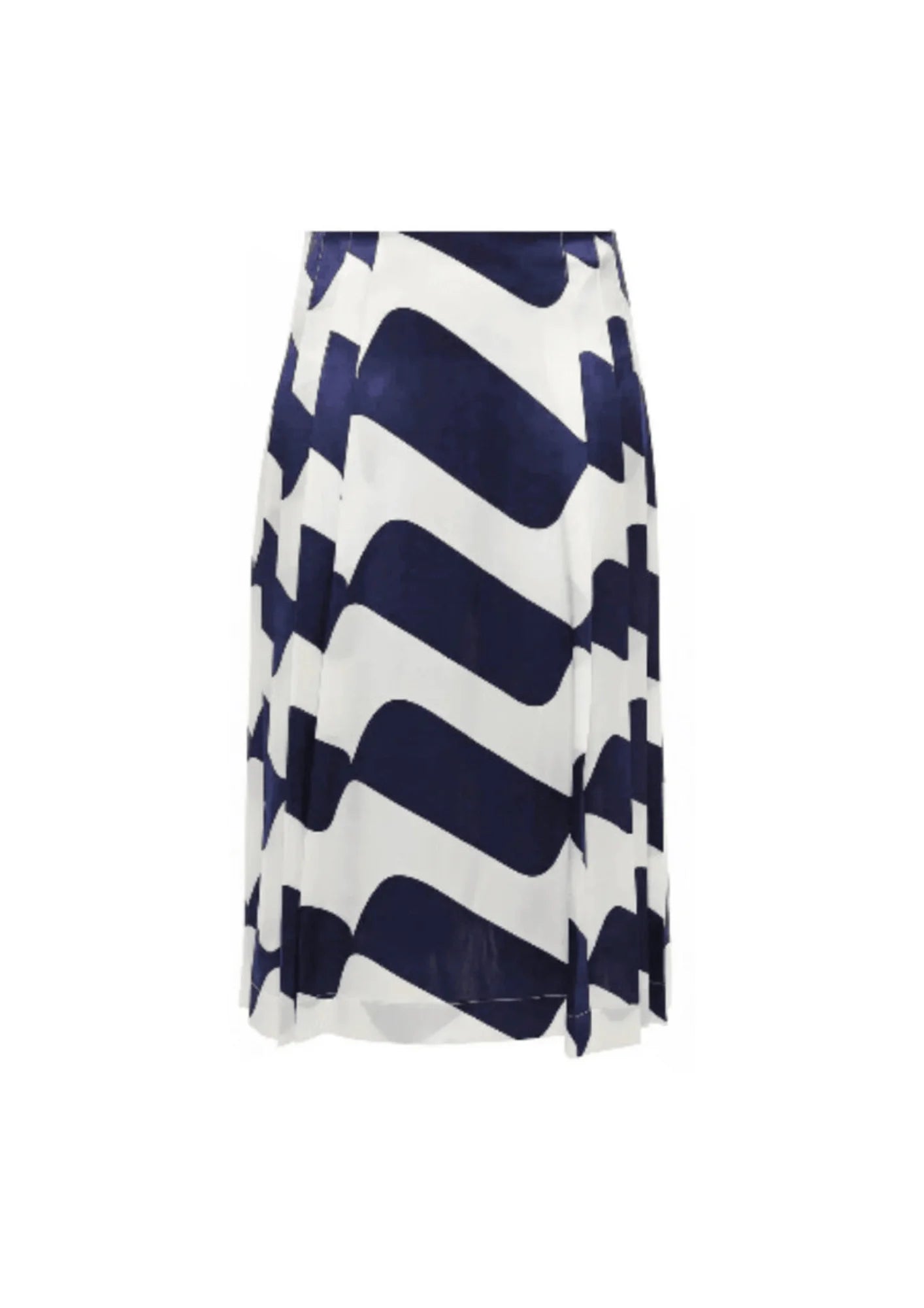 BLUE AND WHITE STRIPED MIDI SKIRT patchwork skirt art