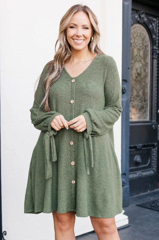 Inspire To Affect Dress, Olive