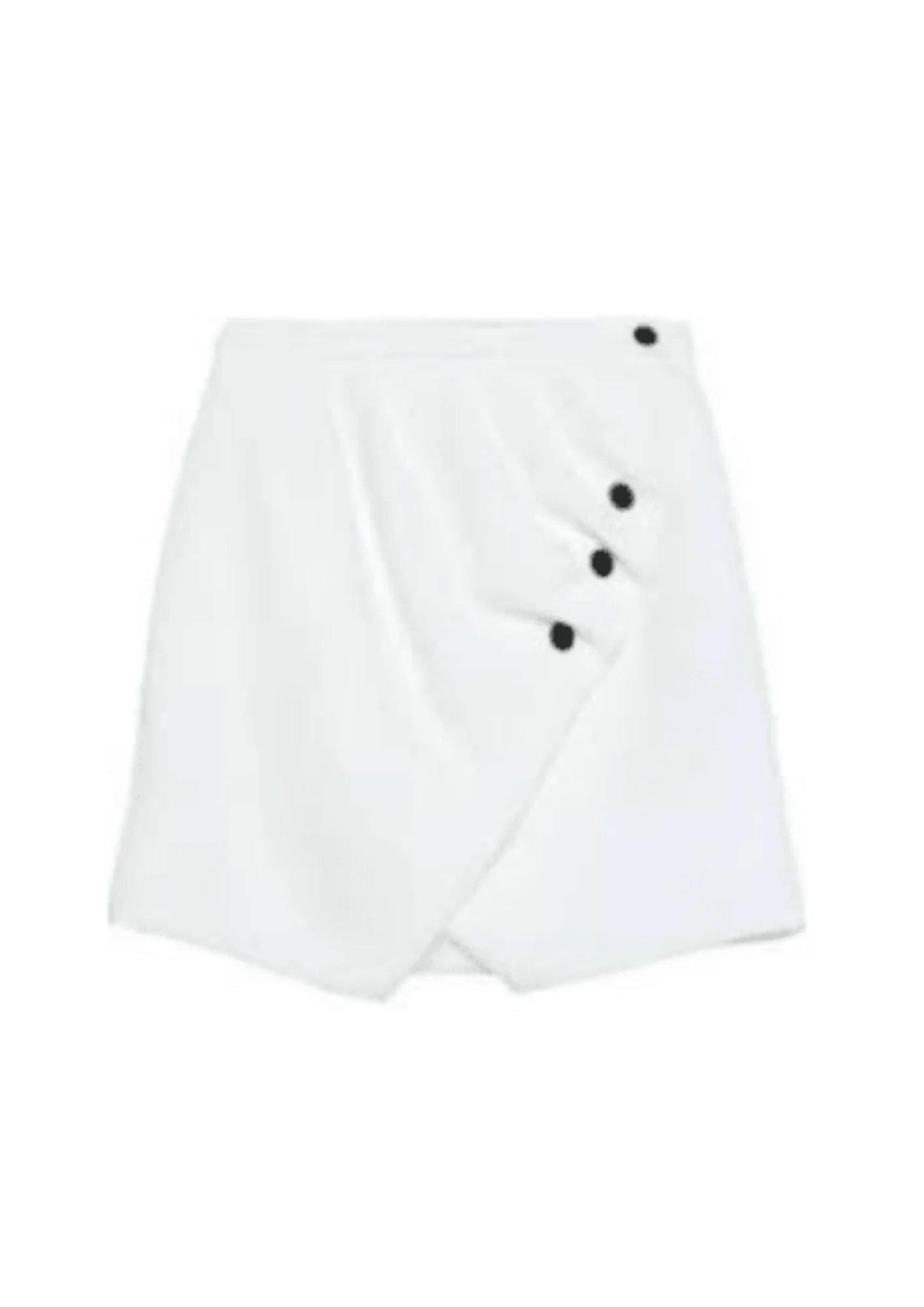 WHITE FRONT BUTTON MINI SKIRT cashmere skirt fine