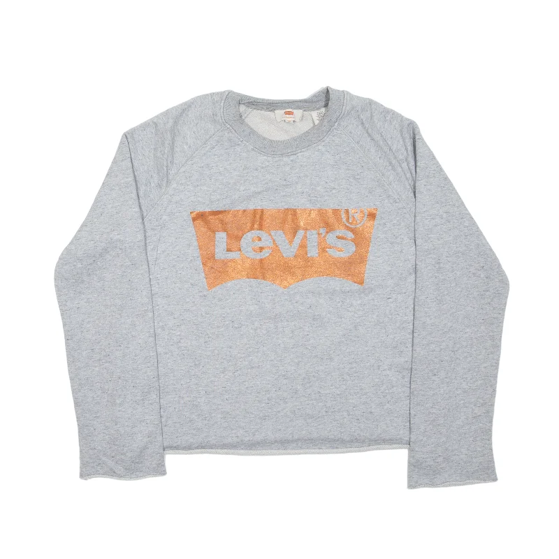LEVI'S Sweatshirt Grey Womens XS Hoodie with Strings Custom Fit Adjustable