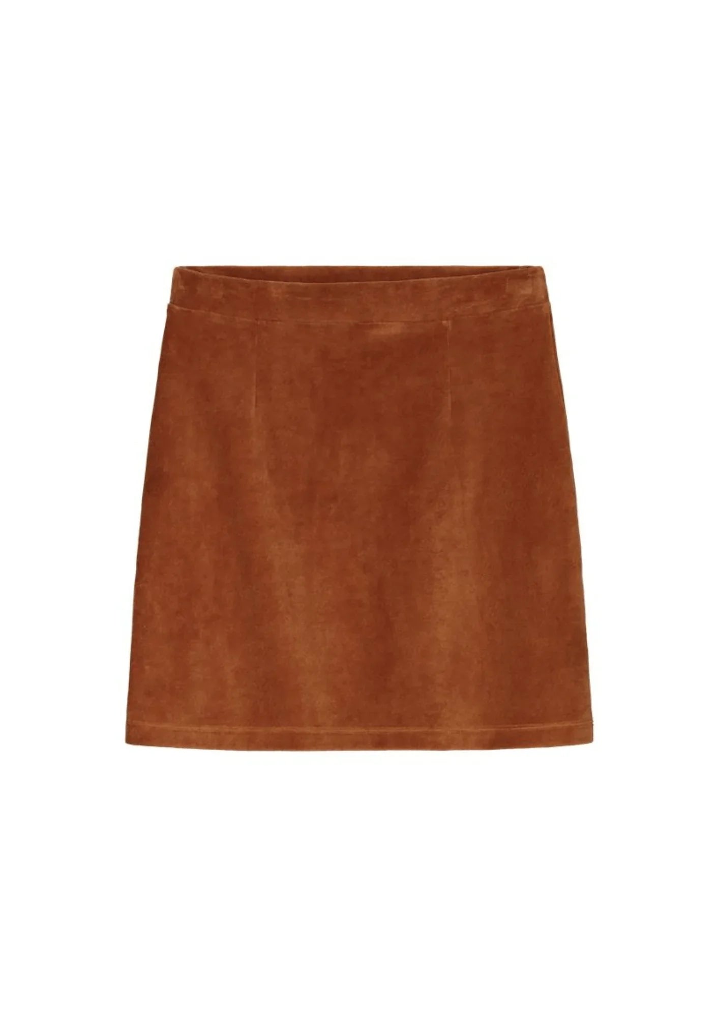 BROWN SUEDE A-LINE MINI SKIRT velvet skirt plush