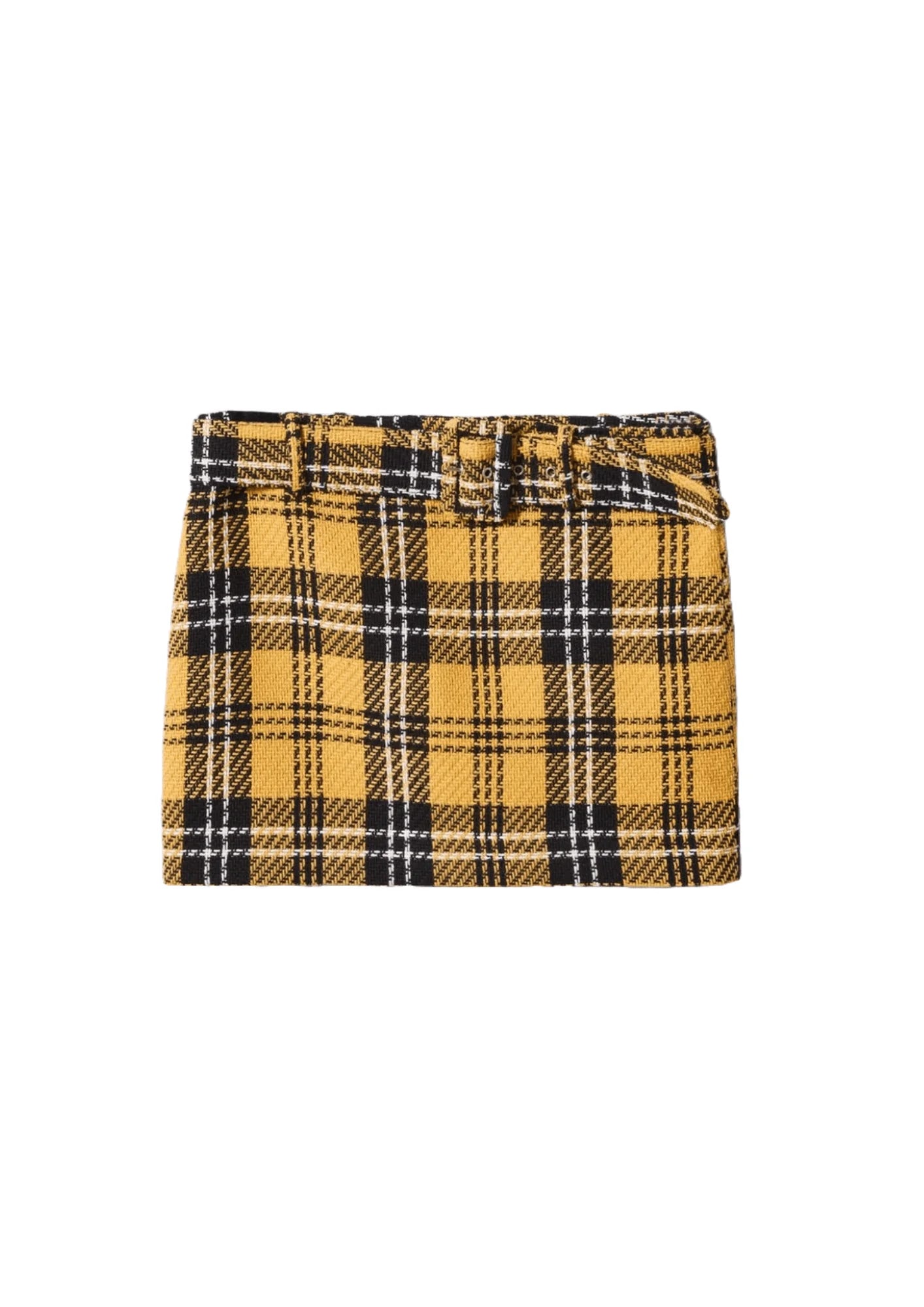 YELLOW MINI SKIRT a-line skirt cut