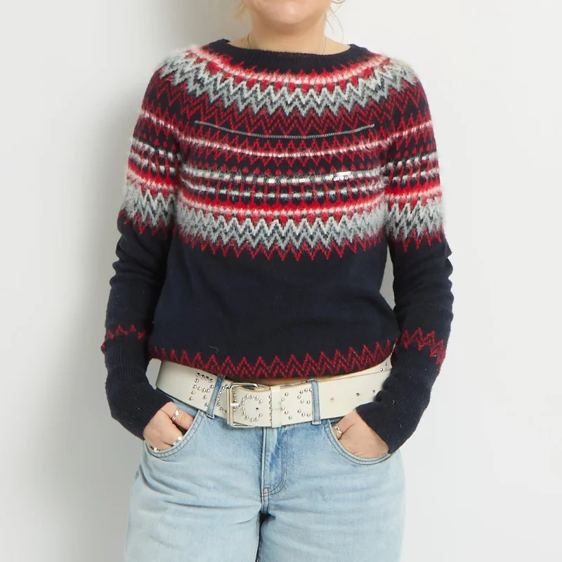 Tommy Hilfiger Crew Neck Sweatshirt - UK 10 Hoodie with Gradient Ombre Colorful