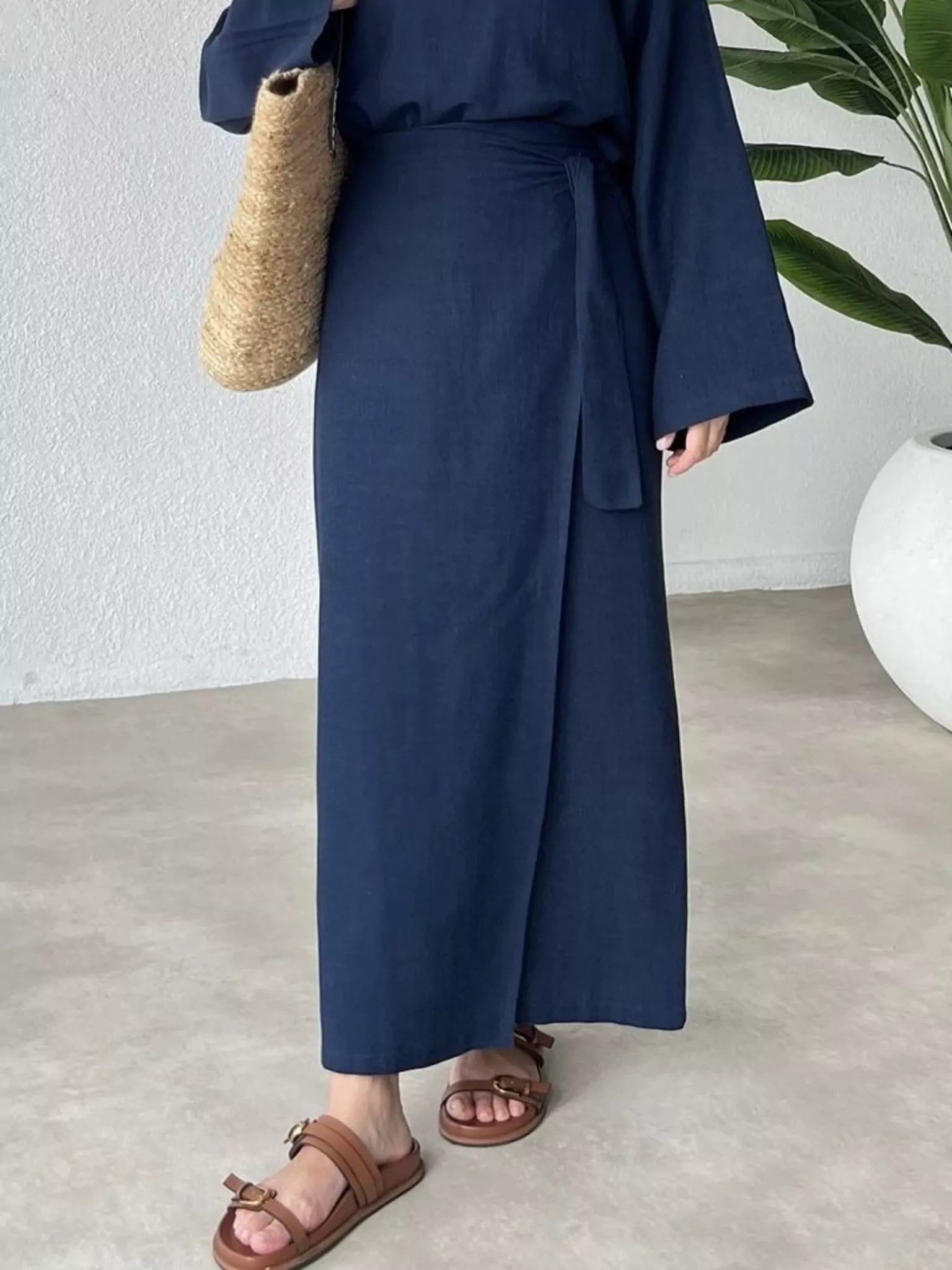 Liam Knot Linen Skirt wrap skirt elegant