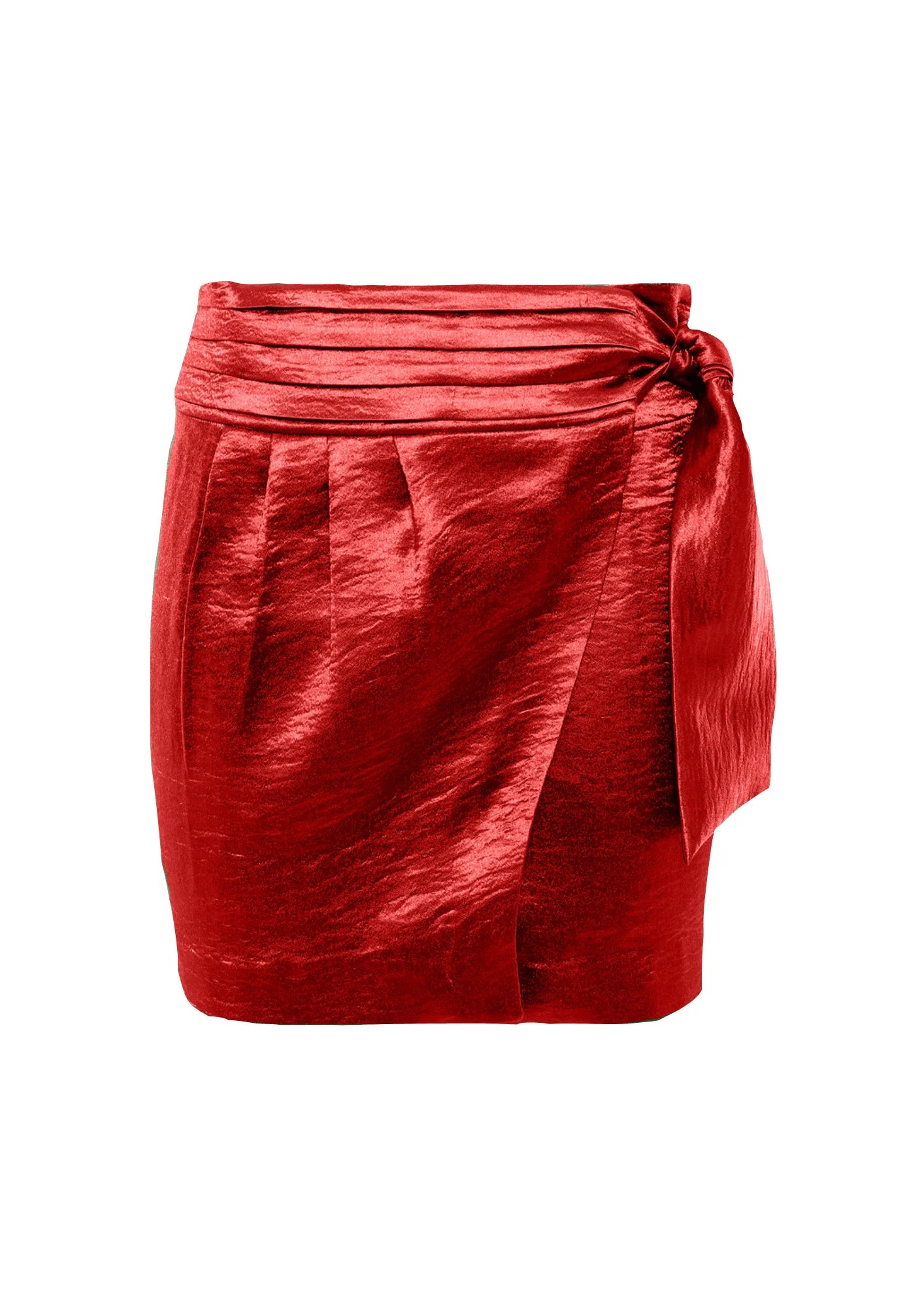 RED METALLIC EFFECT SKIRT cashmere skirt soft