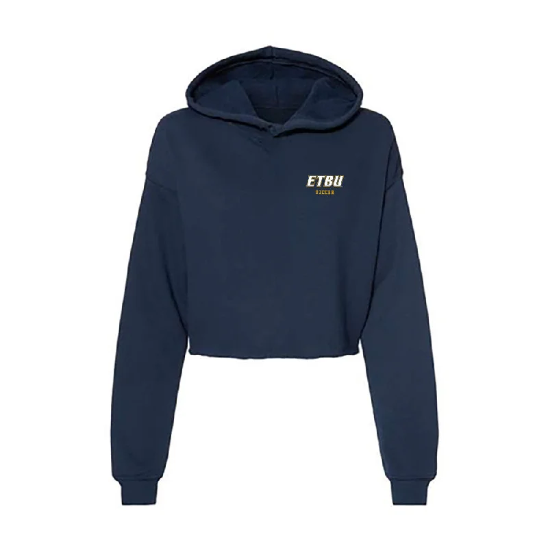 ETBU - NCAA Women's Soccer : Andie Stephens - Women's Crop Fleece Hoodie Hoodie with Belted Waist Structured Tailored