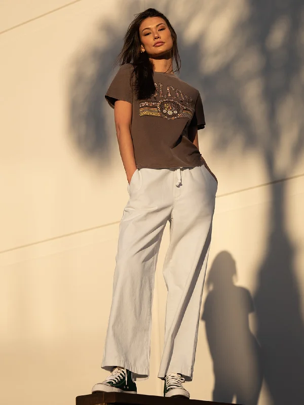 Strutin Stone Elastic Waist Pants - Sand Elegant Trouser Pants