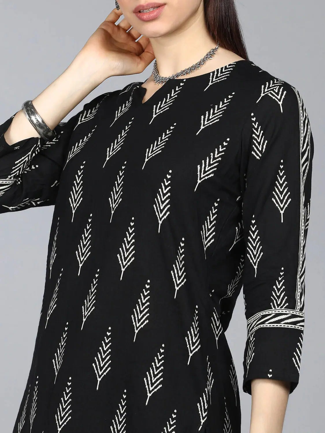 Ahika Pure Cotton Printed Kurta Pant Dupatta-VKSKD1196AB_S Casual Skinny Fit Pants