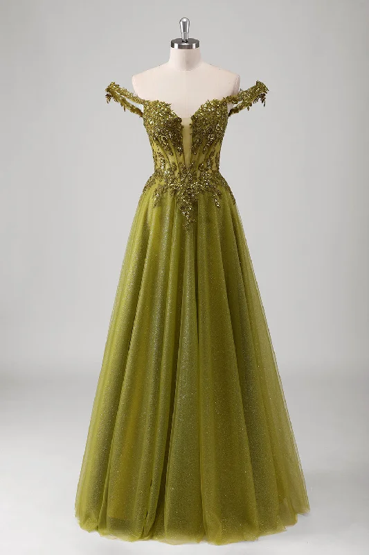 Olive A Line Off The Shoulder Corset Long Prom Dress Tunics Essential wardrobe