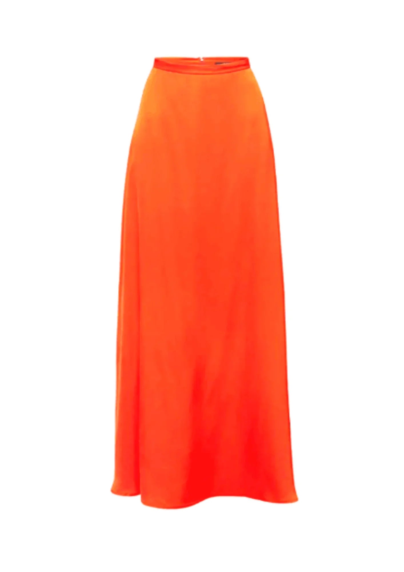 ORANGE SATIN SKIRT satin skirt smooth