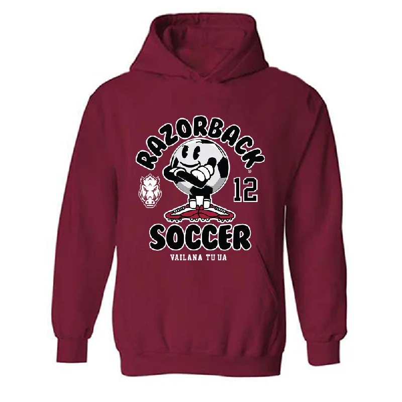 Arkansas - NCAA Women's Soccer : Vailana Tu'ua - Fashion Shersey Hooded Sweatshirt Hoodie with Ribbed Cuffs Snug Fit Comfort