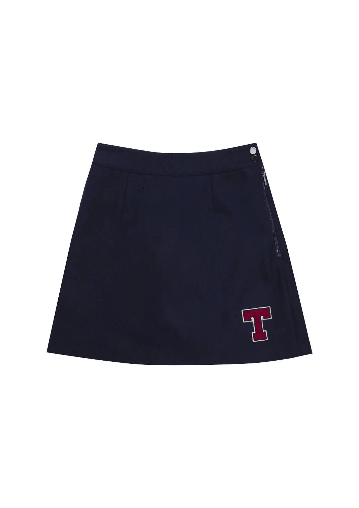 NAVY BLUE A-LINE MINI SKIRT high slit skirt