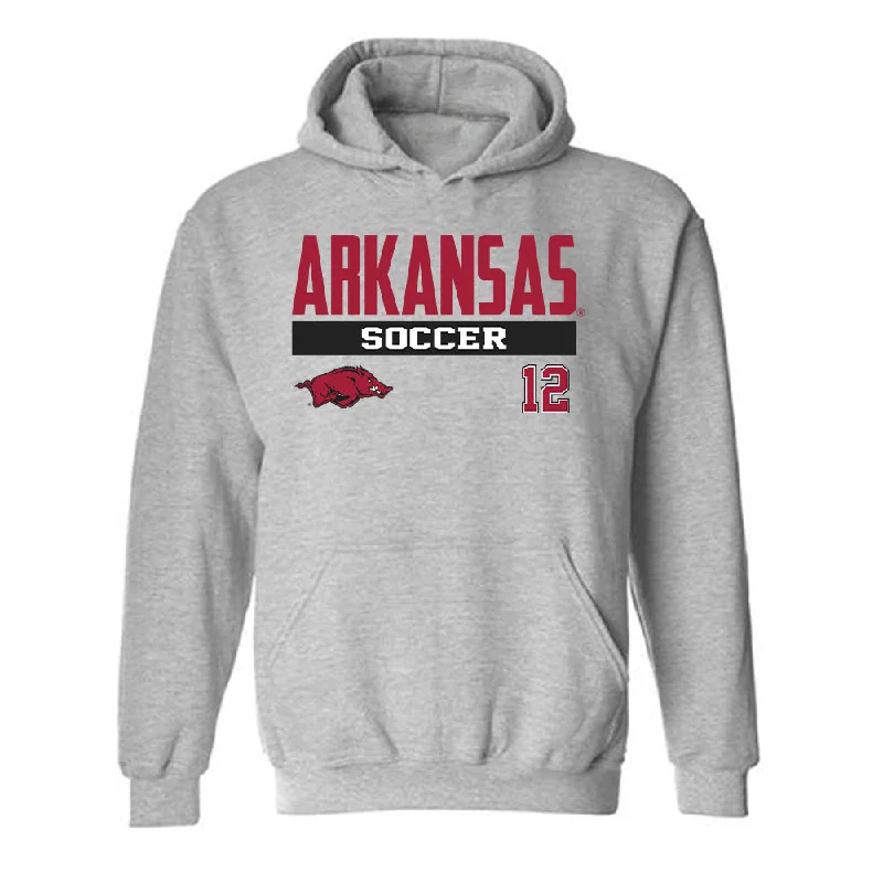 Arkansas - NCAA Women's Soccer : Vailana Tu'ua - Classic Fashion Shersey Hooded Sweatshirt Hoodie with Ribbed Hem Stretchable Secure