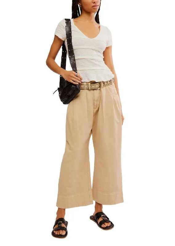 Sweet Talk Chino Pants In Croissant Warm Wool Trousers