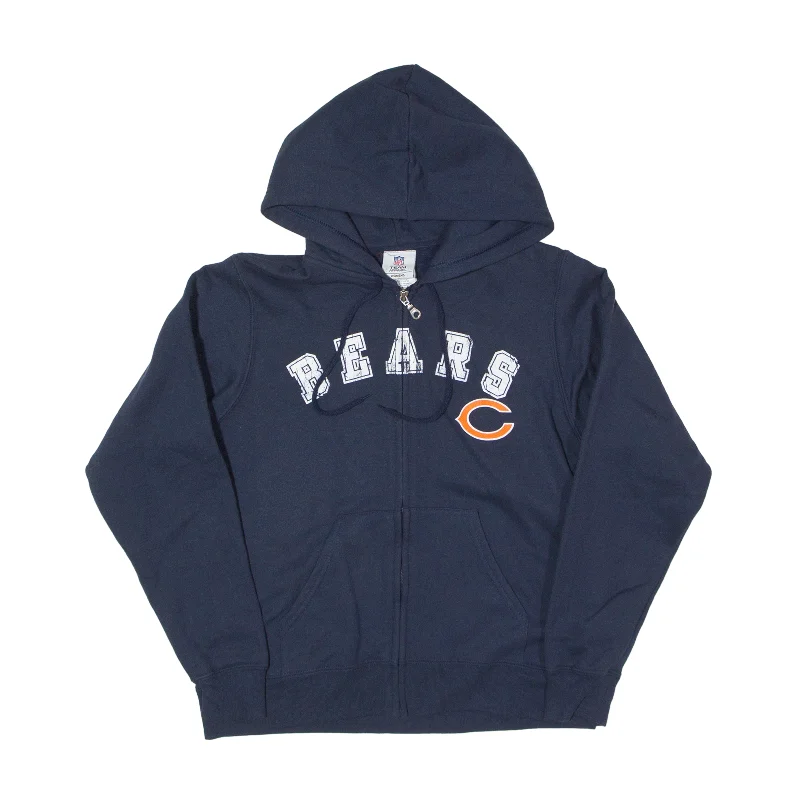 NFL Chicago Bears USA Hoodie Blue Full Zip Womens M Hoodie with Typography Text Message