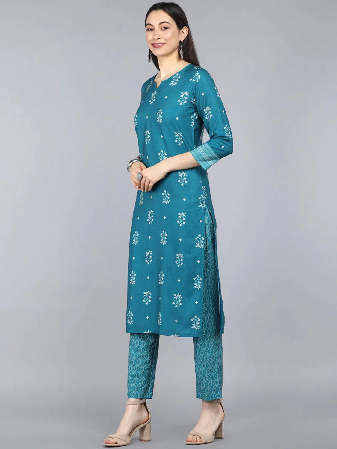 Ahika Poly Crepe Printed Kurta Pant Dupatta-PKSKD1091_S Classic Cropped Pants
