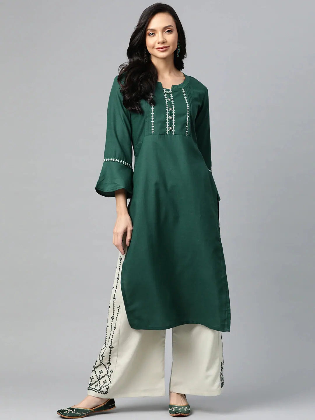 Ahika Cotton Printed Kurta Pant Set (VKSET1215B) Stylish Slim Trousers