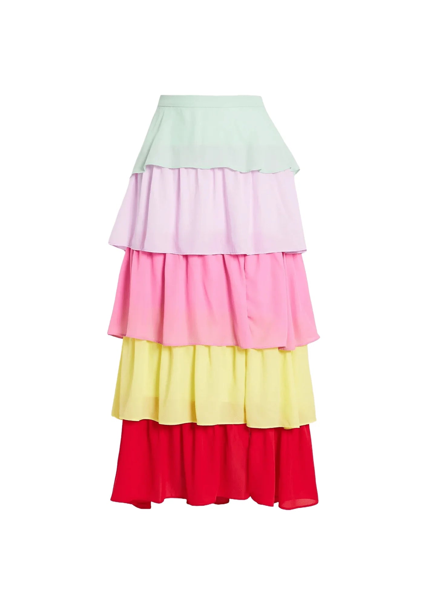 ELODIE COLOR-BLOCK MAXI SKIRT denim skirt casual