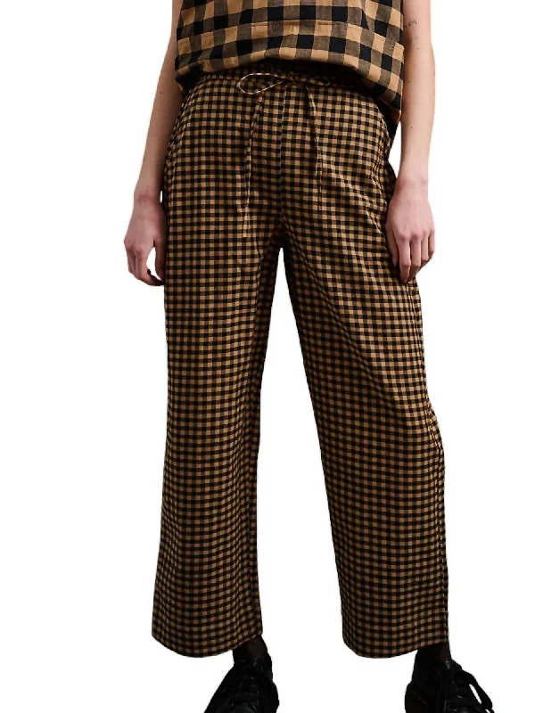 Emmy Wide Leg Pants In Black/tan Classic Chino Pants