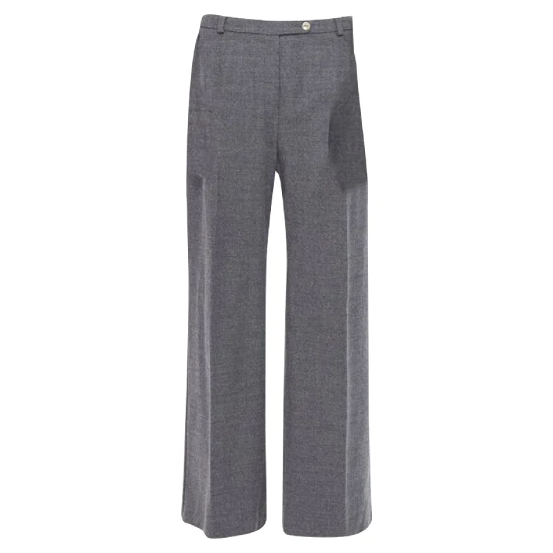 Sportmax virgin wool blend concealed pocket wide leg pants Comfortable Denim Pants