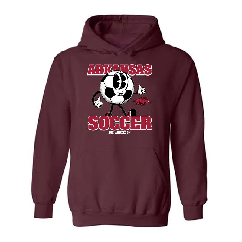 Arkansas - NCAA Women's Soccer : Zoe Anderson - Fashion Shersey Hooded Sweatshirt Hoodie with Raglan Sleeves Sporty Comfortable