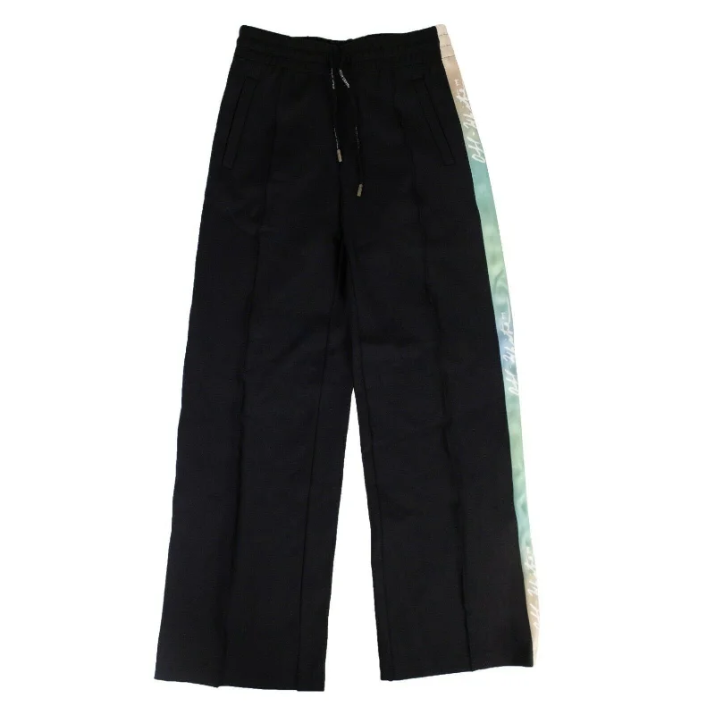 Off White C/O Virgil Abloh Side Panelled Track Pants - Black Soft Stretch Trousers
