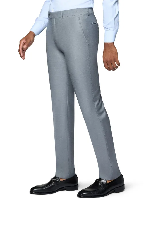 Berragamo Elegant Slim Fit Pants - Medium Grey Trendy High-Waist Trousers