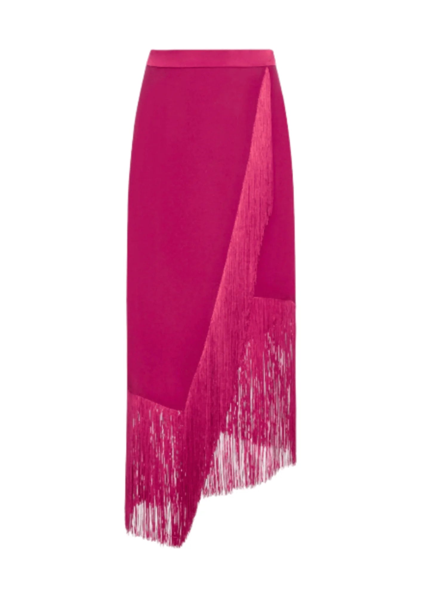 PINK FRINGED SKIRT linen skirt relaxed